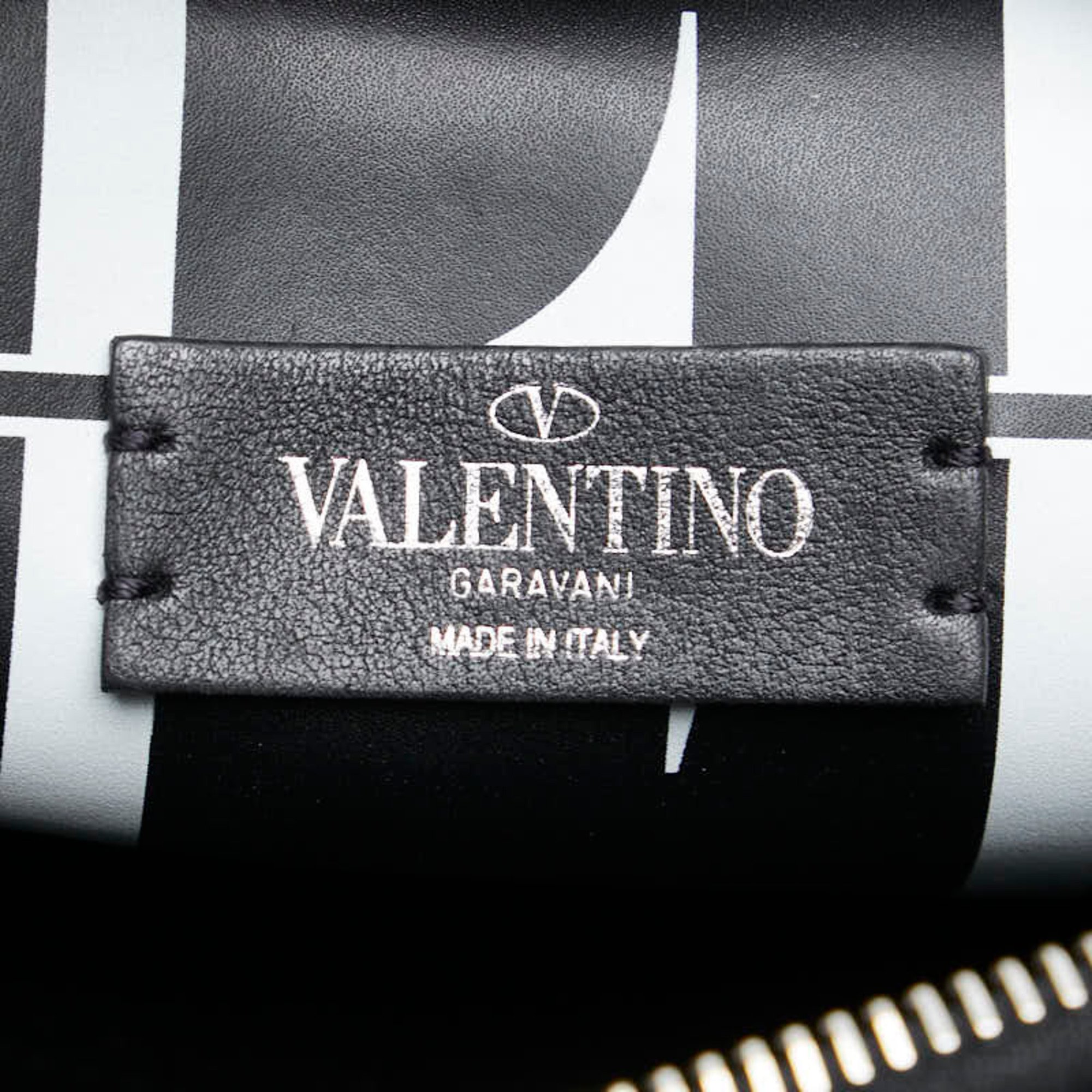 Valentino Body Bag Waist Shoulder Black Leather Women's