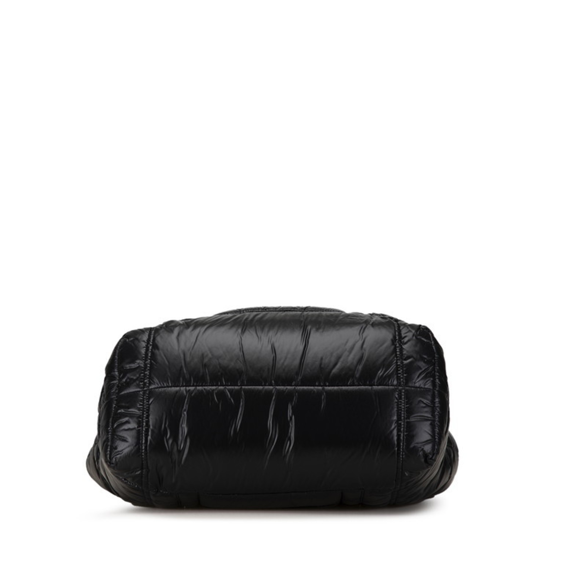 Bottega Veneta Intrecciato Spinnaker Handbag Tote Bag Black Nylon Leather Women's BOTTEGAVENETA