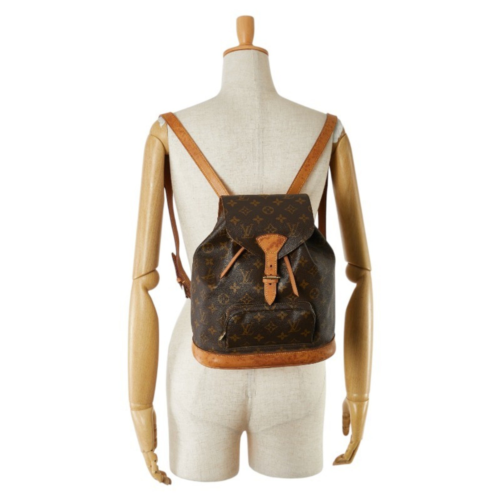 Louis Vuitton Monogram Montsouris MM Backpack M51136 Brown PVC Leather Women's LOUIS VUITTON