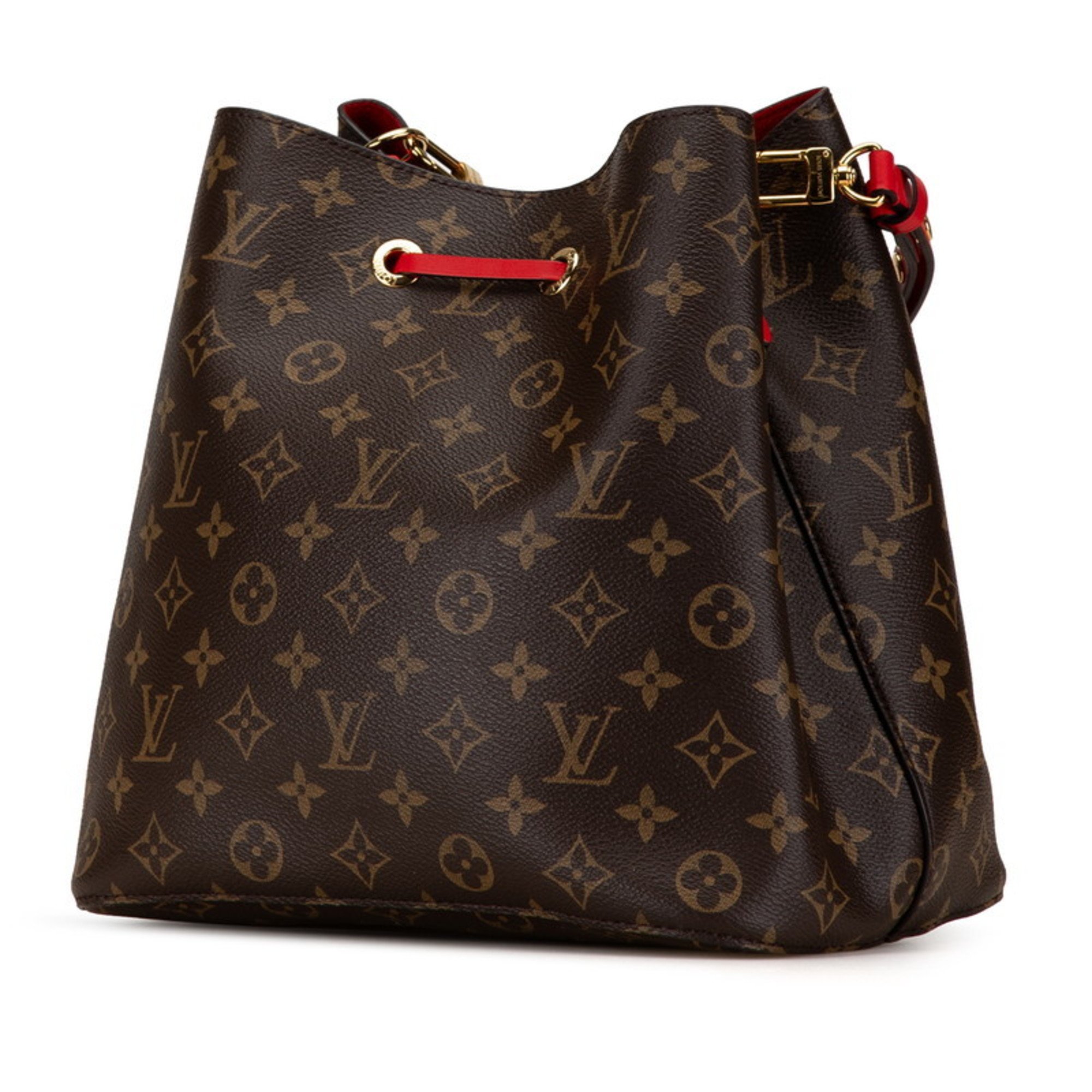 Louis Vuitton Monogram NeoNoe Shoulder Bag M44021 Coquelicot Red Brown PVC Leather Women's LOUIS VUITTON