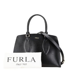 Furla Doris Nero Handbag Shoulder Bag Black Leather Women's