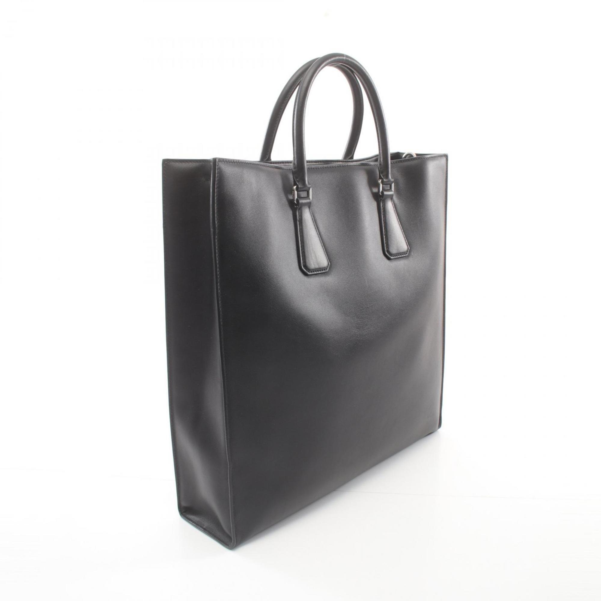 PRADA Tote Bag Leather Men's Black