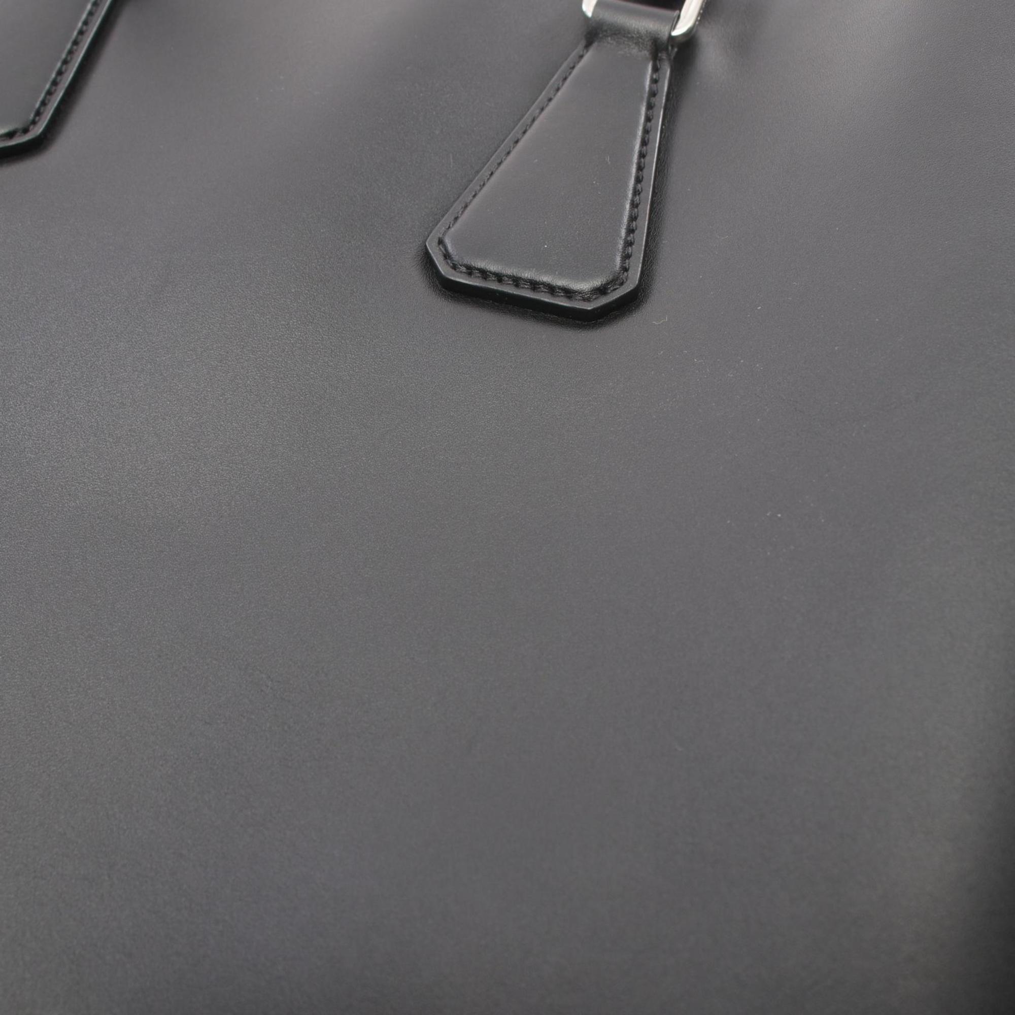 PRADA Tote Bag Leather Men's Black