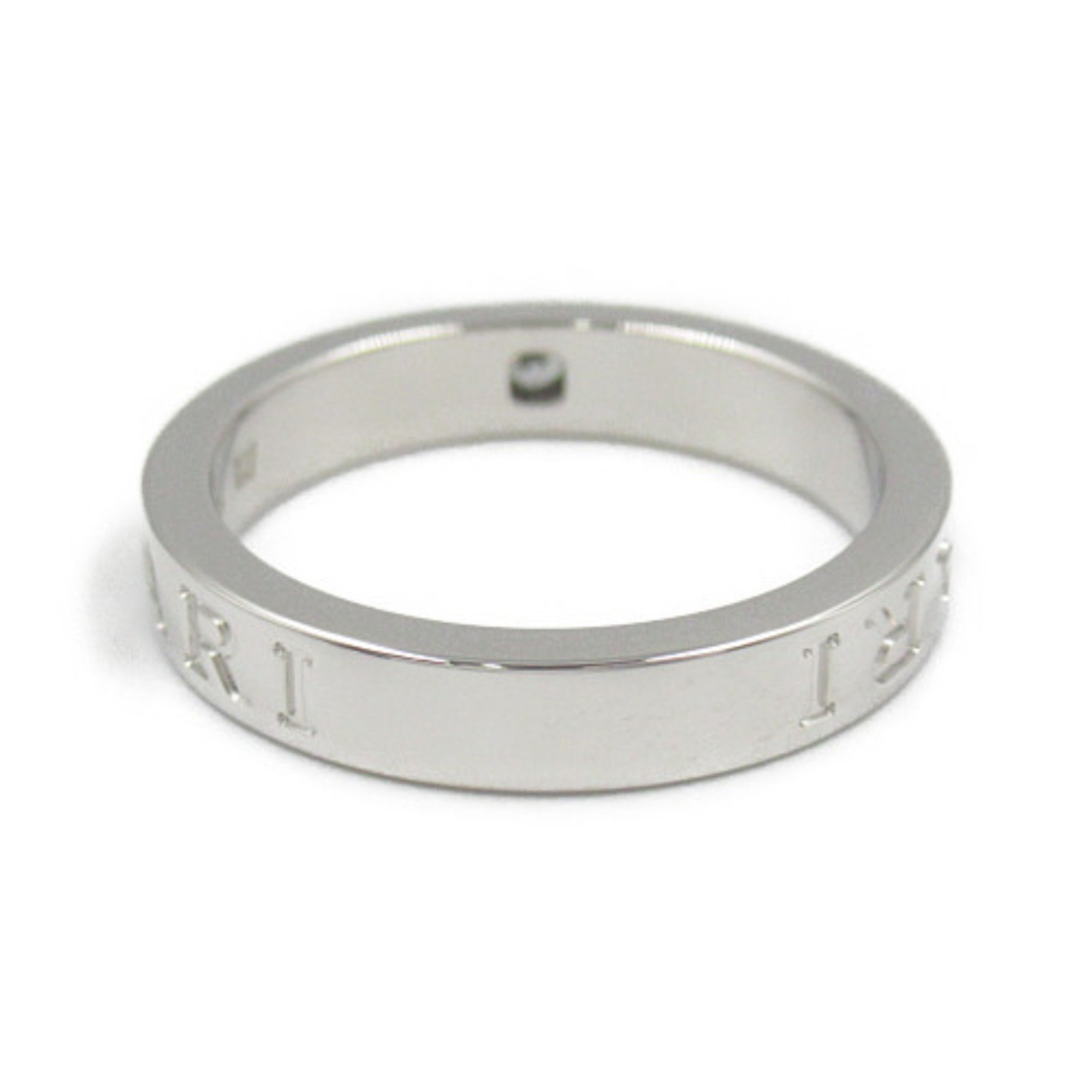 BVLGARI Double 1P Diamond Ring K18WG (White Gold) Men's Women's Clear