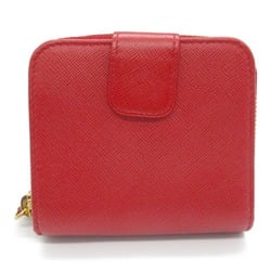 PRADA Bi-fold wallet, Saffiano leather, women's, red