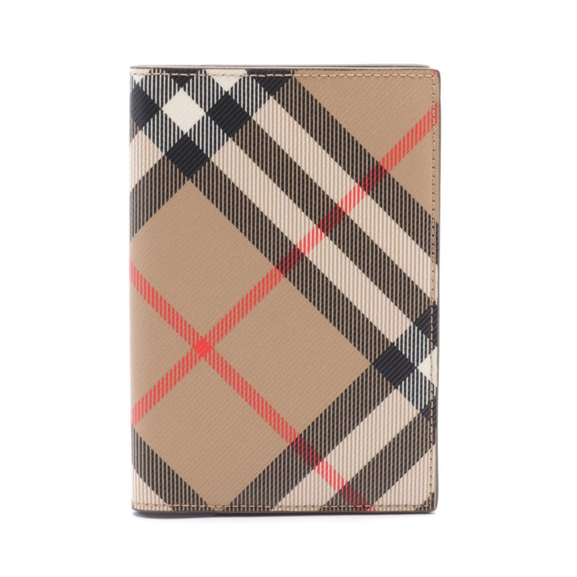 Burberry Check Business Card Holder/Card Case Coated Canvas Men's Women's Beige Black Multicolor 8091916