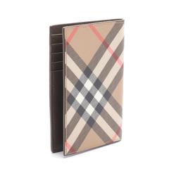 Burberry Check Business Card Holder/Card Case Coated Canvas Men's Women's Beige Black Multicolor 8091916