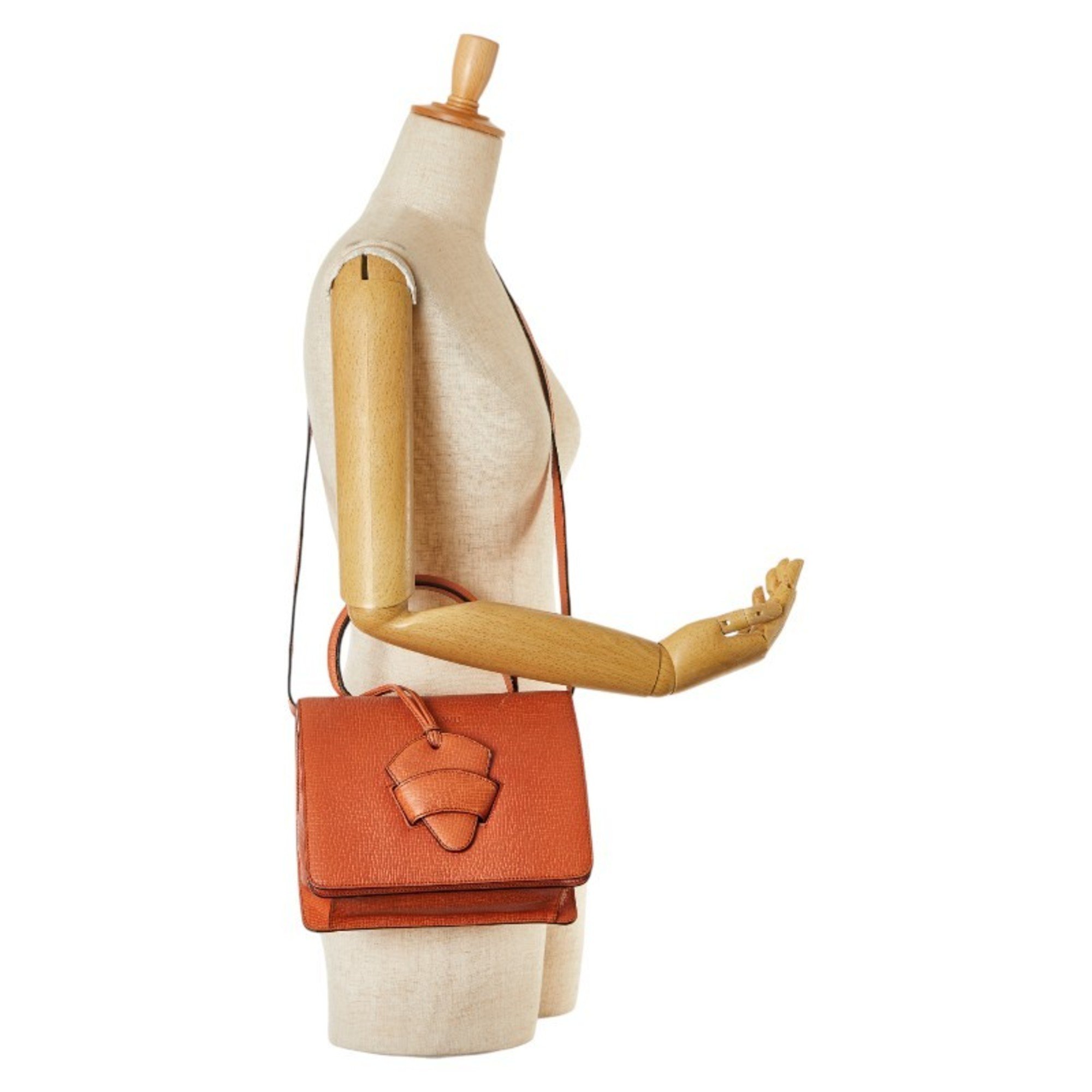 LOEWE Barcelona Handbag Shoulder Bag Orange Leather Women's