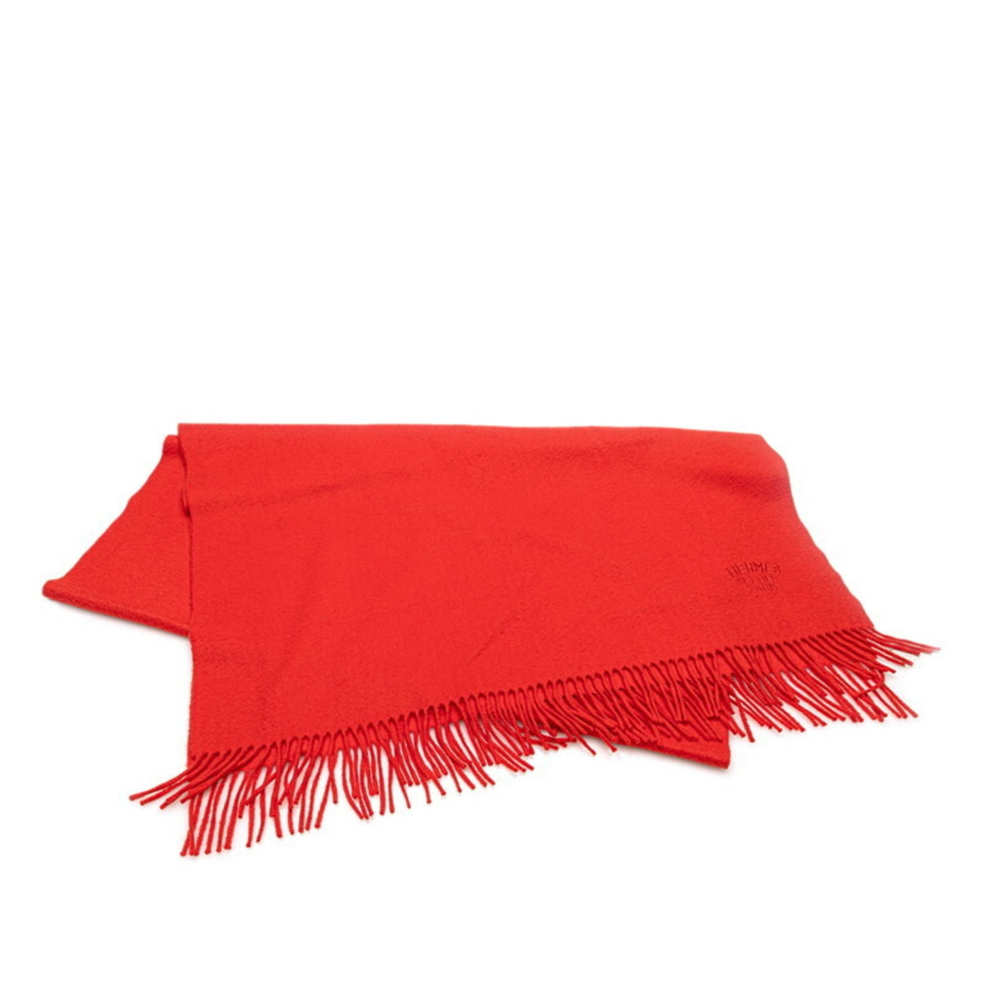 Hermes scarf red cashmere women's HERMES