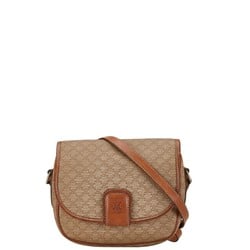 Celine Macadam Shoulder Bag Beige Brown PVC Leather Women's CELINE