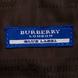 Burberry Blue Label Plate Shoulder Bag White Leather Women's BURBERRY BLUE LABEL