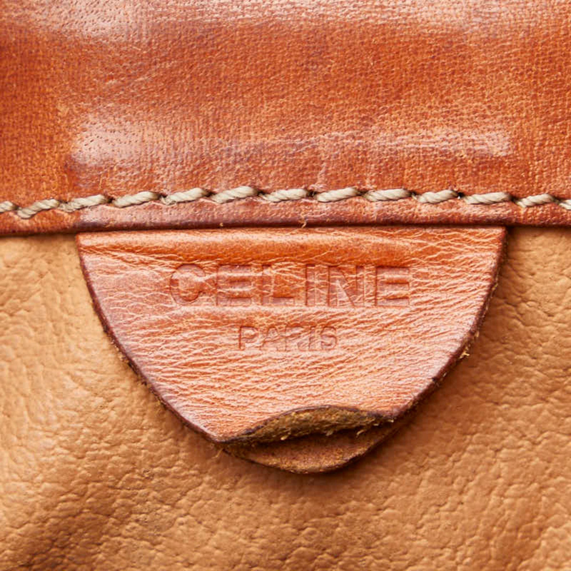 Celine Macadam Shoulder Bag Brown PVC Leather Women's CELINE