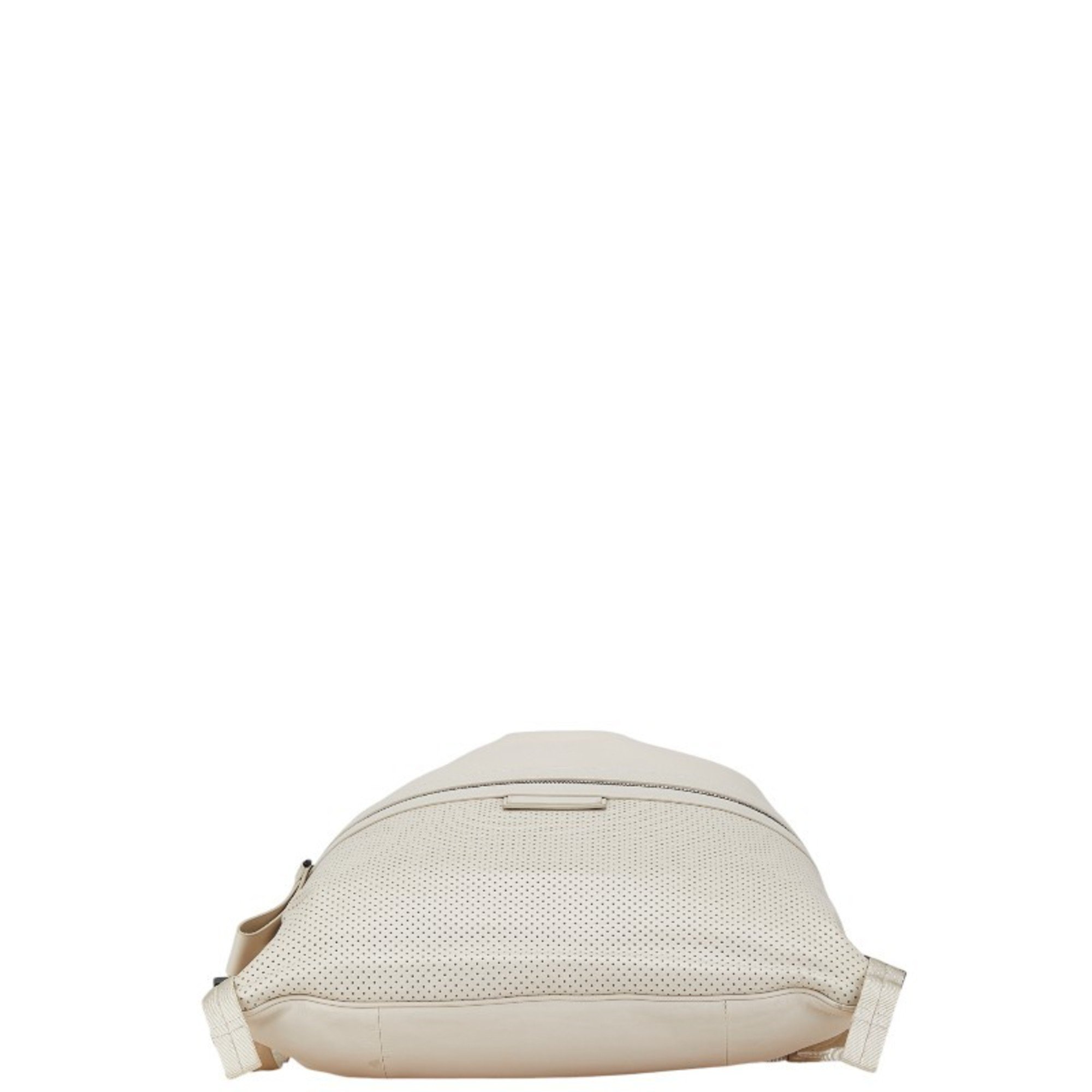 Bottega Veneta Perforated Leggero Backpack Ivory White Leather Women's BOTTEGAVENETA