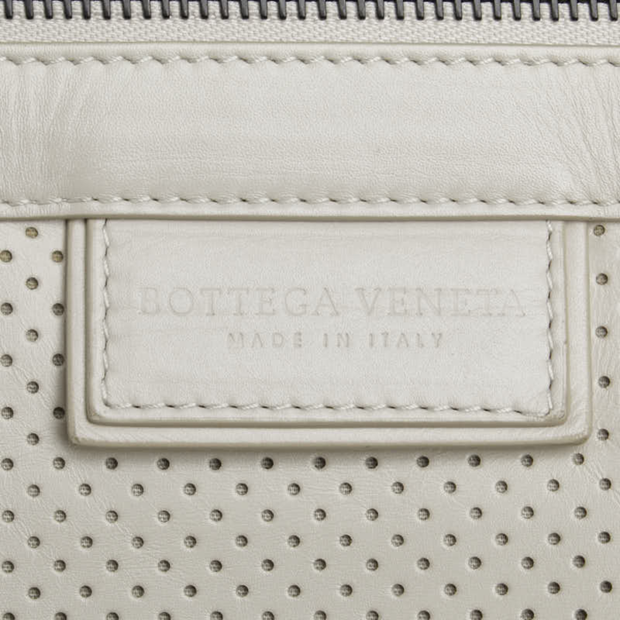 Bottega Veneta Perforated Leggero Backpack Ivory White Leather Women's BOTTEGAVENETA