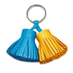 Hermes Carmen Tassel Bag Charm Keychain Blue Yellow Anjou Milo Women's HERMES