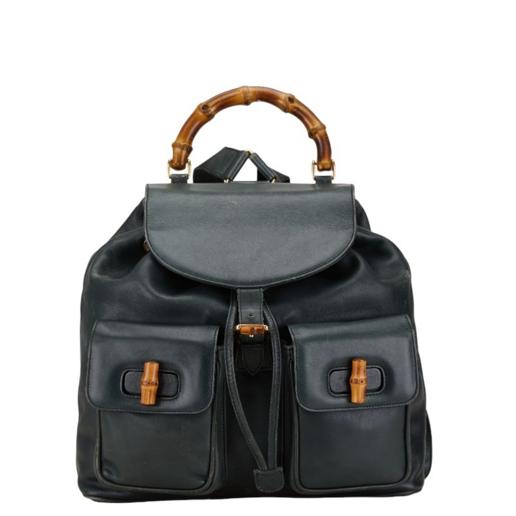 Gucci Bamboo Backpack 003 1119 0016 Black Leather Women's GUCCI