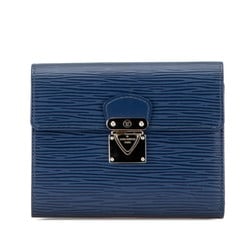 Louis Vuitton Epi Portefeuille Koala Tri-fold Wallet M5801G Blue Silver Leather Women's LOUIS VUITTON