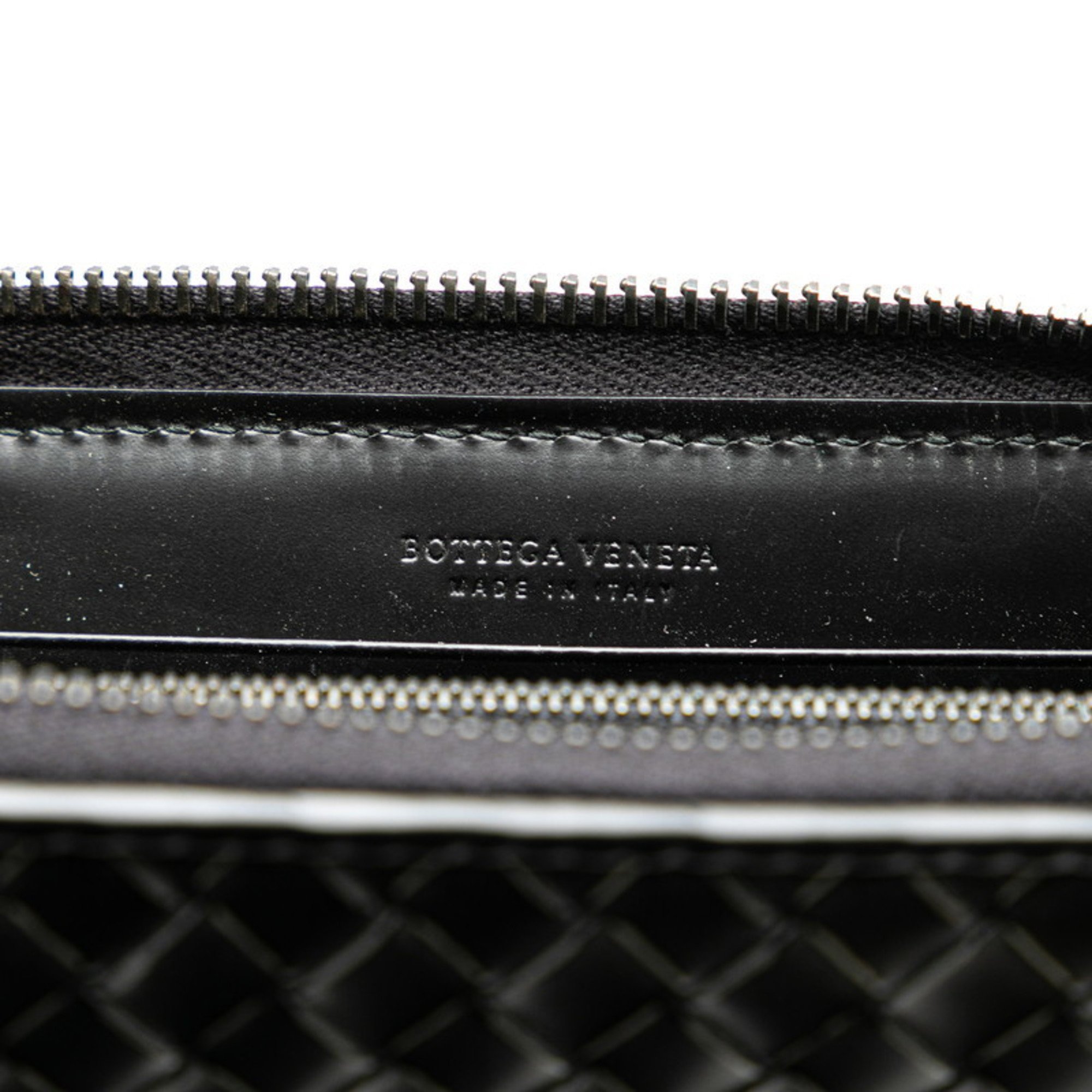 Bottega Veneta Intrecciato Long Wallet Black Leather Women's BOTTEGAVENETA