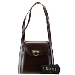 Celine Double Flap Tote Bag Shoulder Brown Leather Women's CELINE