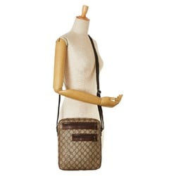 Gucci GG Supreme Shoulder Bag 92551 Beige Brown PVC Leather Women's GUCCI