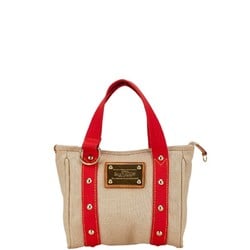 Louis Vuitton Antigua Cabas PM Tote Bag Handbag M40038 Beige Red Canvas Women's LOUIS VUITTON