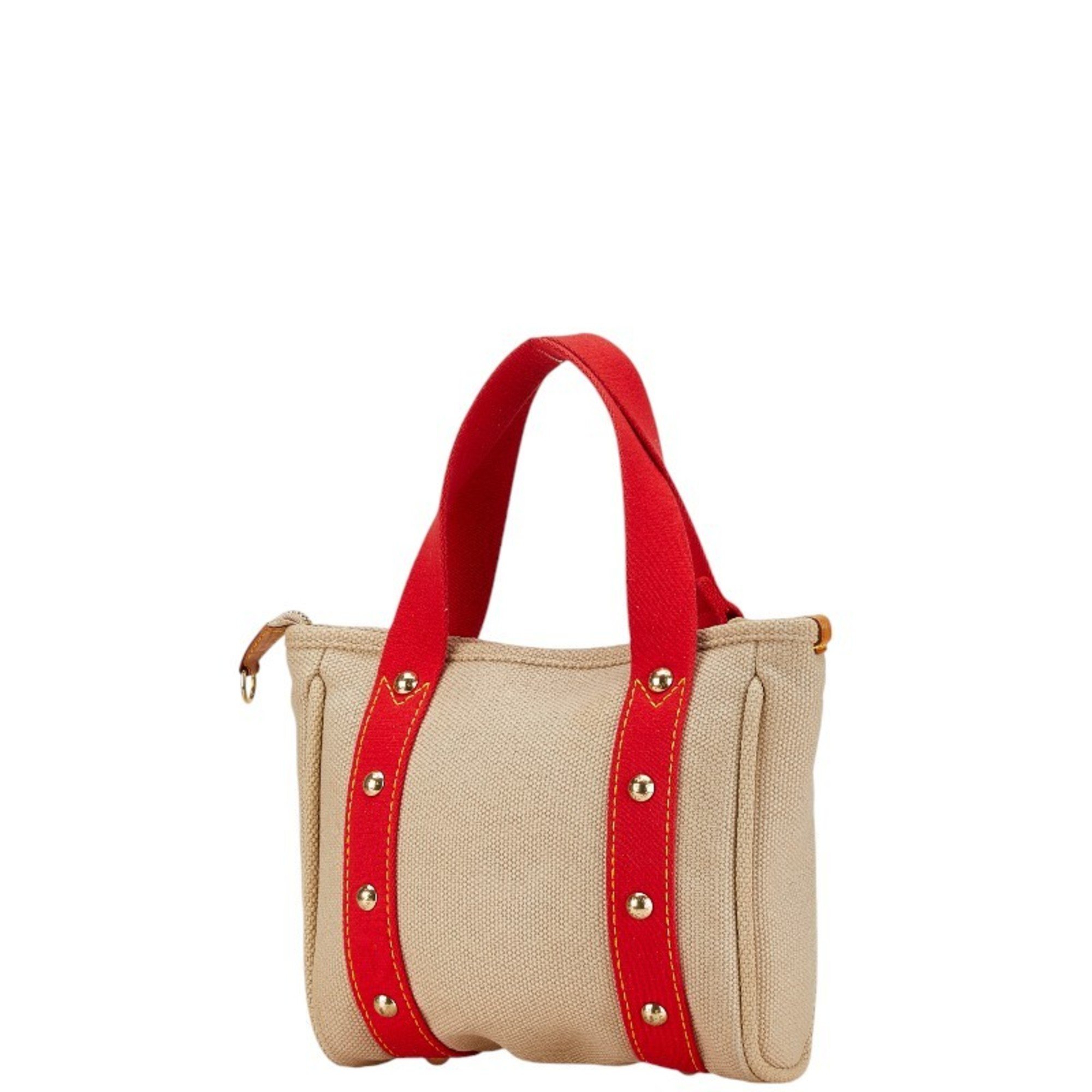 Louis Vuitton Antigua Cabas PM Tote Bag Handbag M40038 Beige Red Canvas Women's LOUIS VUITTON