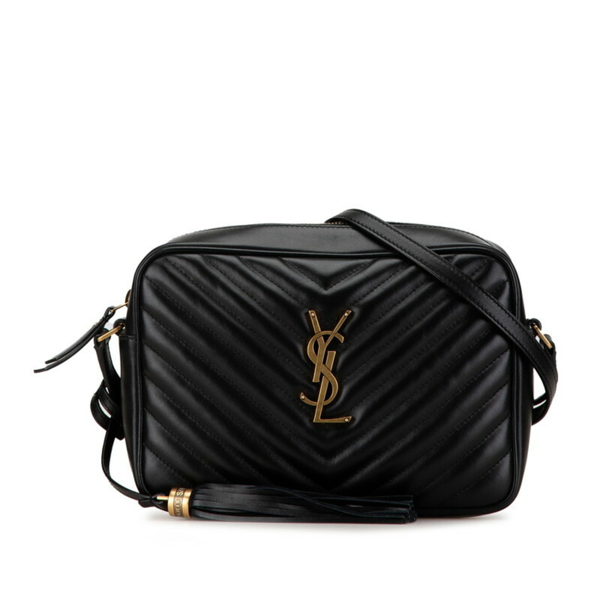 Saint Laurent YSL Quilted Shoulder Bag 612544 Black Leather Women's SAINT LAURENT