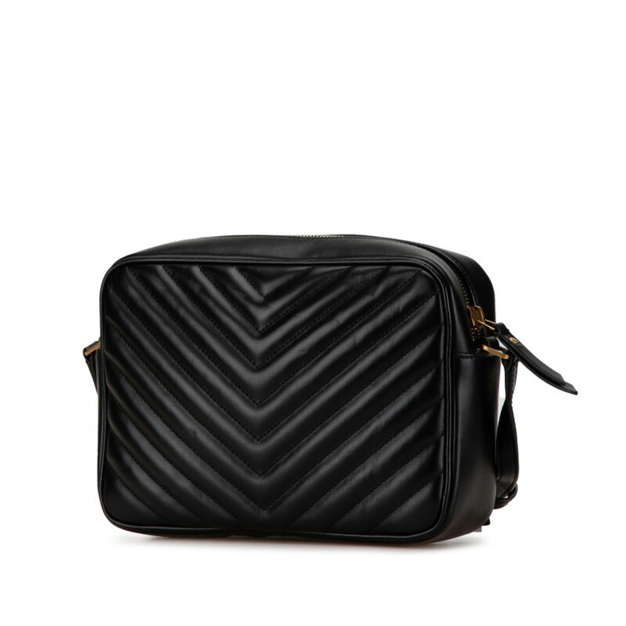 Saint Laurent YSL Quilted Shoulder Bag 612544 Black Leather Women's SAINT LAURENT