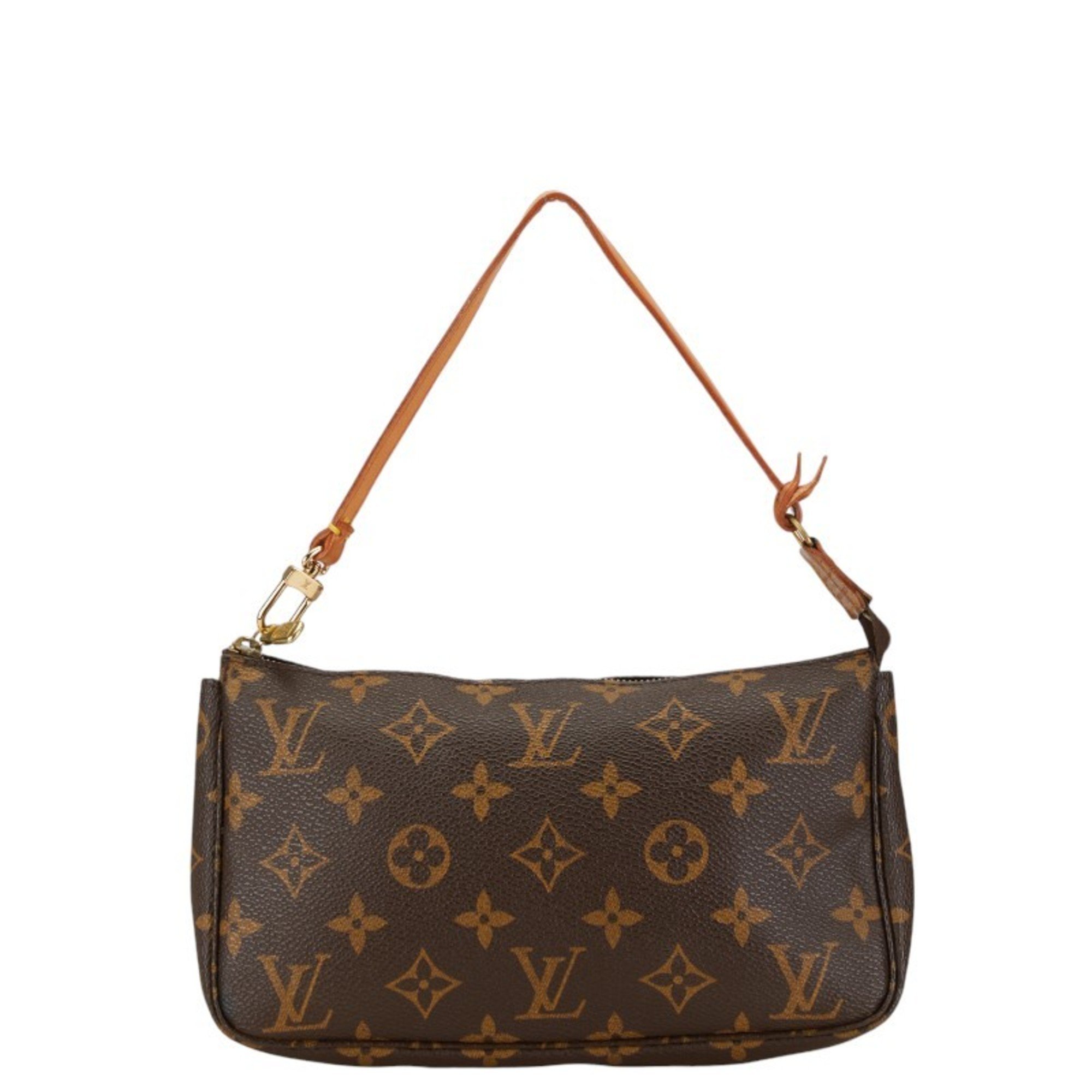 Louis Vuitton Monogram Pochette Accessoires Shoulder Bag Pouch M51980 Brown PVC Leather Women's LOUIS VUITTON