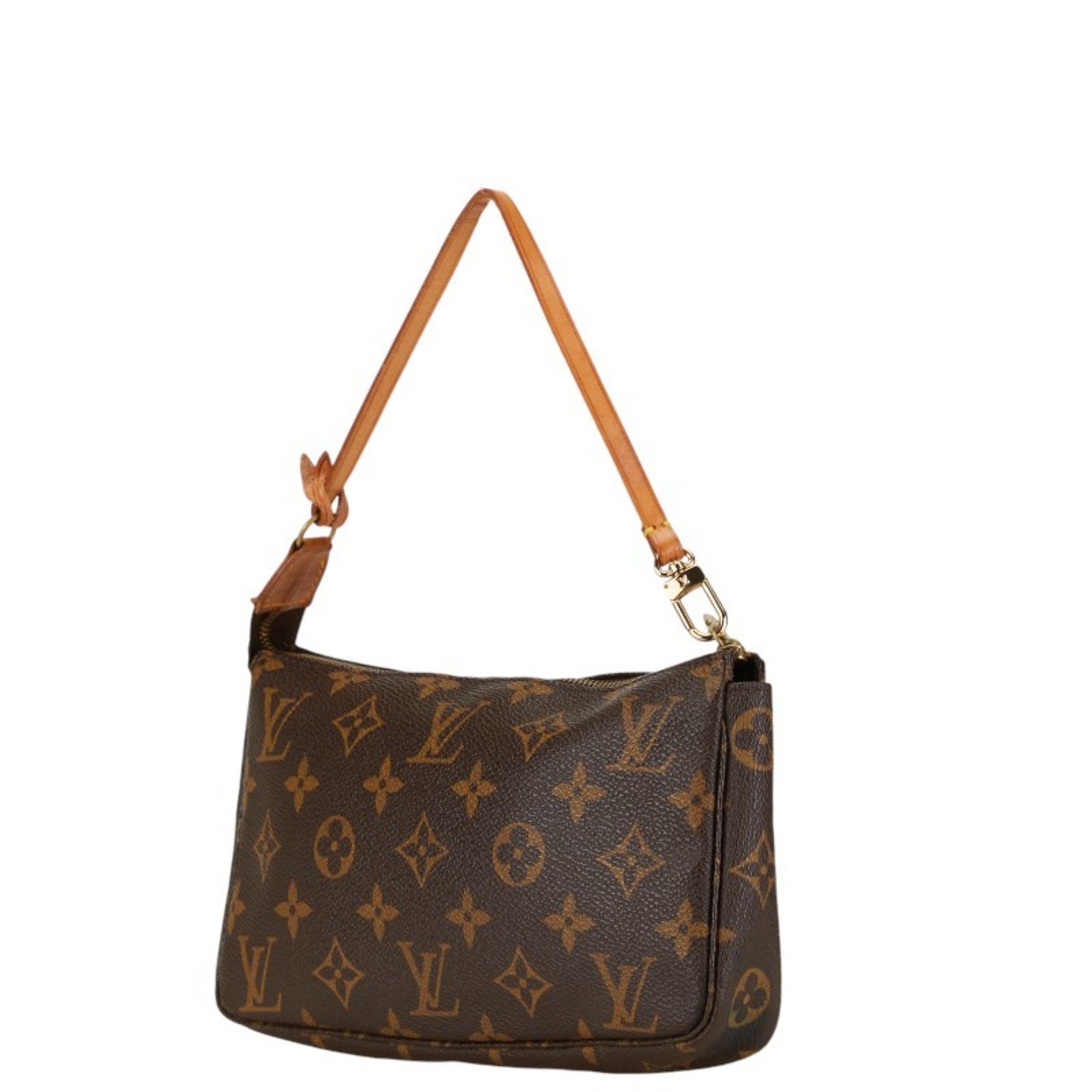 Louis Vuitton Monogram Pochette Accessoires Shoulder Bag Pouch M51980 Brown PVC Leather Women's LOUIS VUITTON