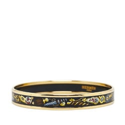 Hermes Enamel PM Cloisonne Bangle Gold Multicolor Plated Women's HERMES