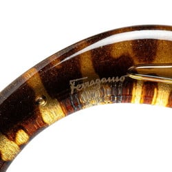 Salvatore Ferragamo Leopard Bangle Brown Plastic Women's