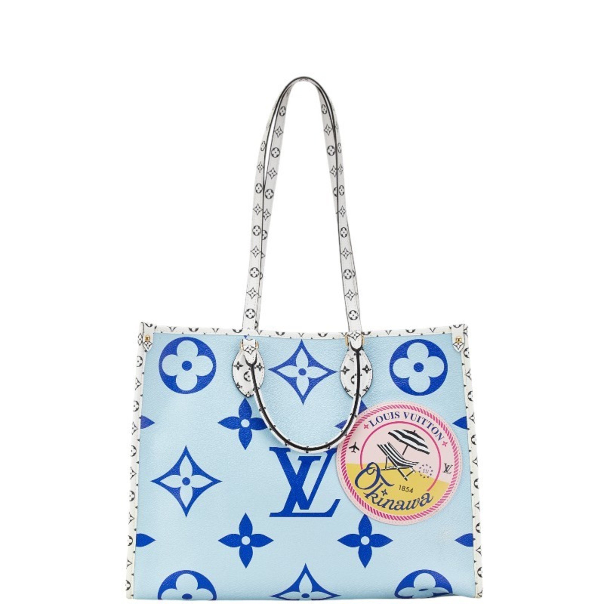 Louis Vuitton 19SS Monogram Giant Resort Hawaii On the Go GM Limited Tote Bag M44683 Blue White PVC Women's LOUIS VUITTON