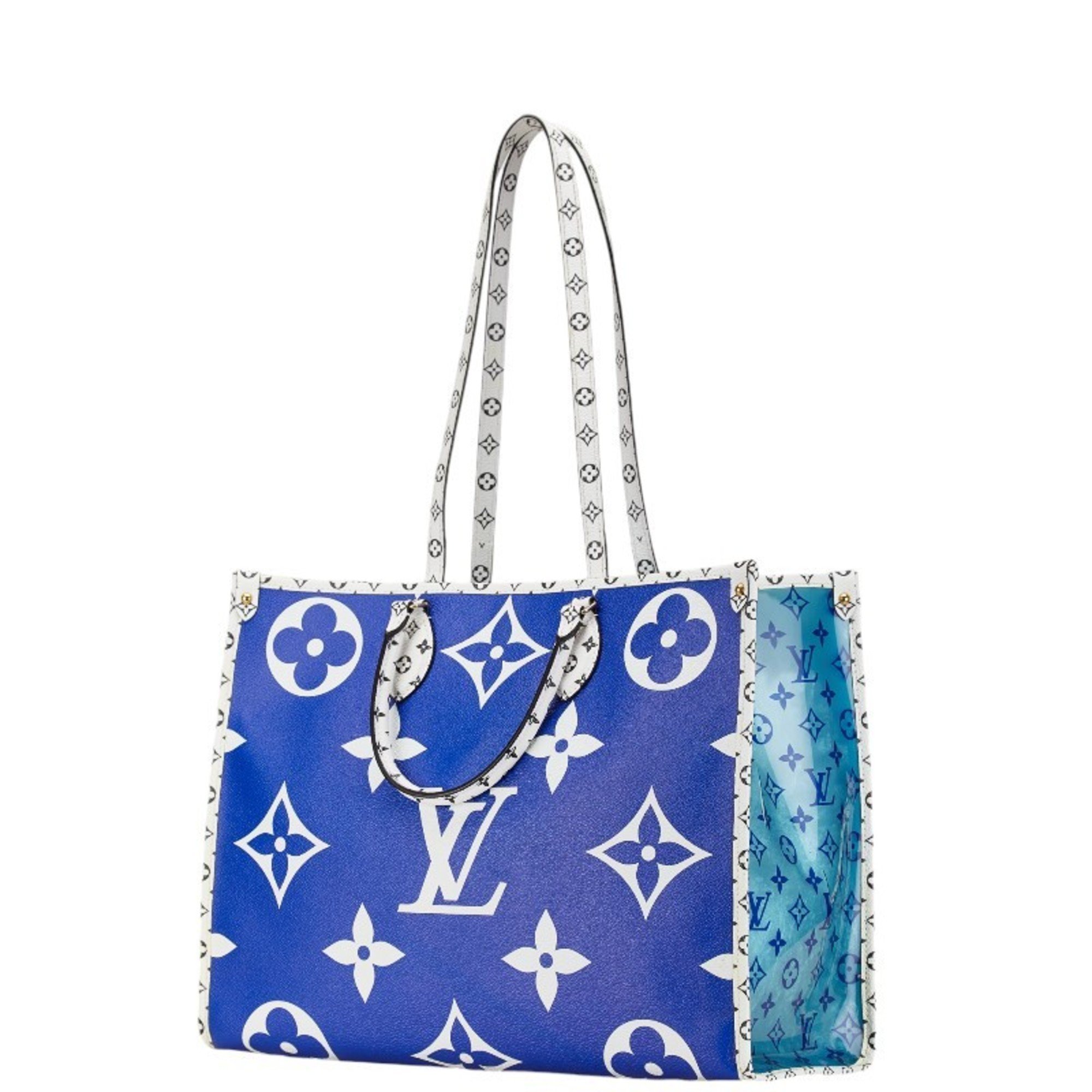 Louis Vuitton 19SS Monogram Giant Resort Hawaii On the Go GM Limited Tote Bag M44683 Blue White PVC Women's LOUIS VUITTON