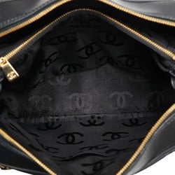 Chanel V-stitch Coco Mark Chain Shoulder Bag Black Lambskin Women's CHANEL