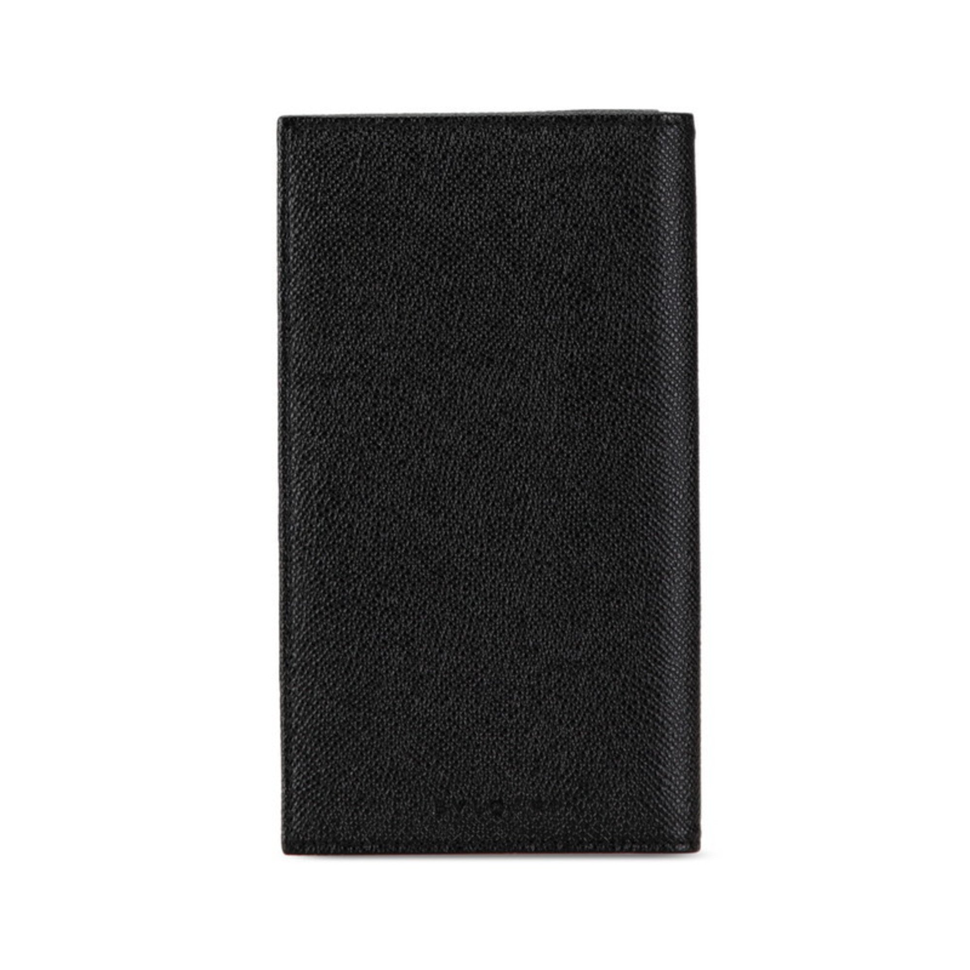 BVLGARI Classico Long Wallet Black Leather Women's