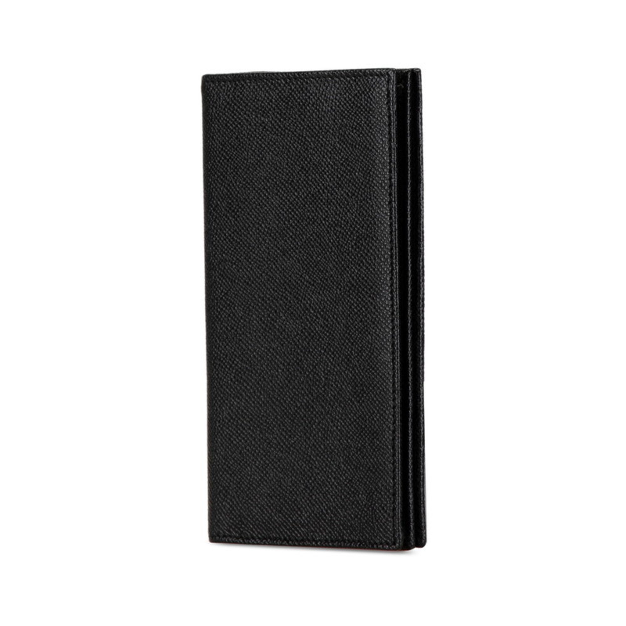 BVLGARI Classico Long Wallet Black Leather Women's