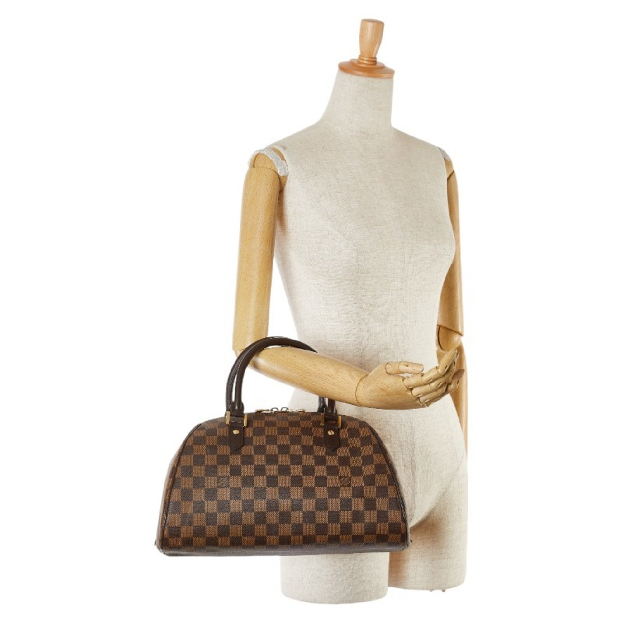 Louis Vuitton Damier Rivera MM Handbag Boston Bag N41434 Brown PVC Leather Women's LOUIS VUITTON