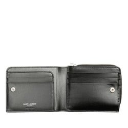 Saint Laurent Tiny Monogram East West Wallet Bi-fold 644587 Black Leather Men's SAINT LAURENT