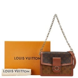 Louis Vuitton Monogram Reverse Dauphine MM Chain Shoulder Bag M45958 Brown PVC Leather Women's LOUIS VUITTON