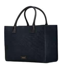 Versace handbag tote bag navy canvas leather women's VERSACE