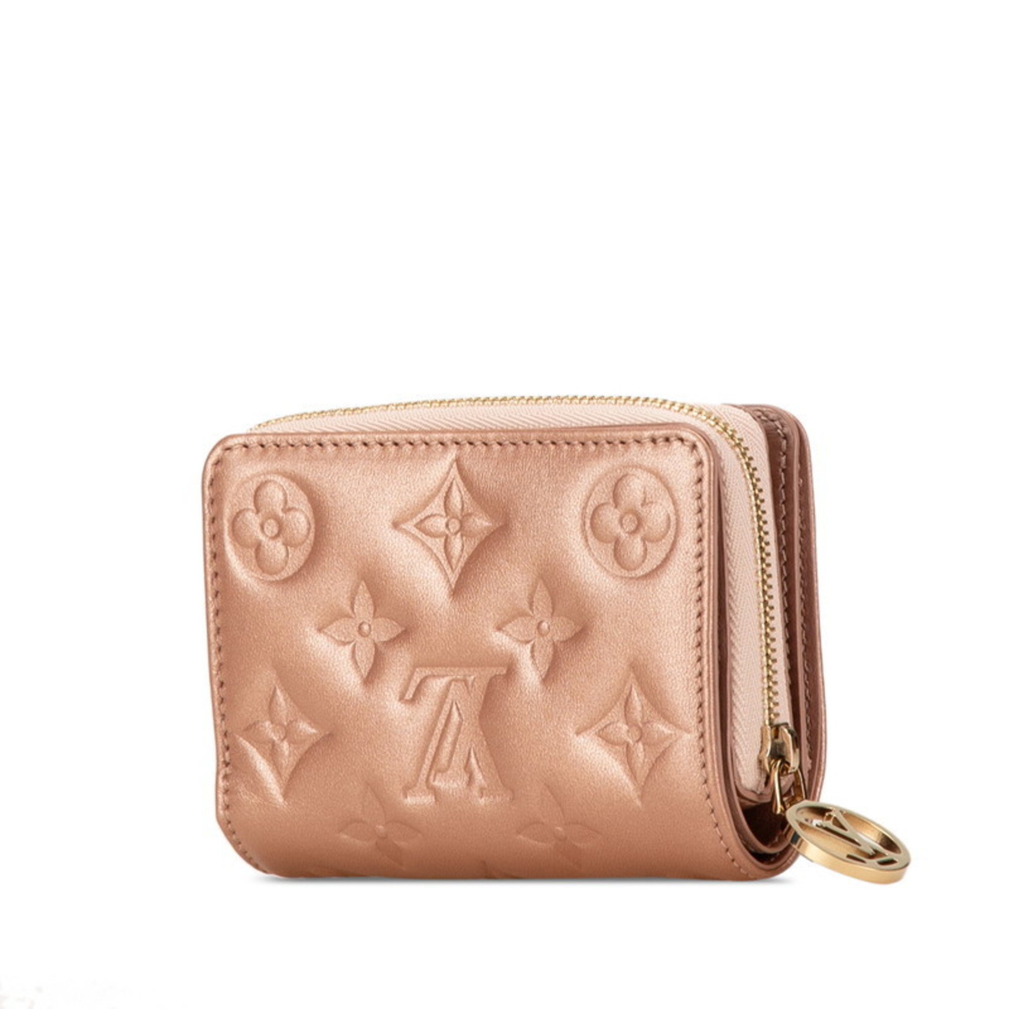 Louis Vuitton Monogram Portefeuille Lou Long Wallet M81996 Rose Gold Pink Leather Women's LOUIS VUITTON