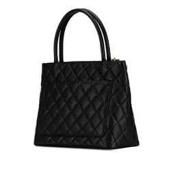 CHANEL Reprint Tote Coco Mark Bag Black Caviar Skin Women's