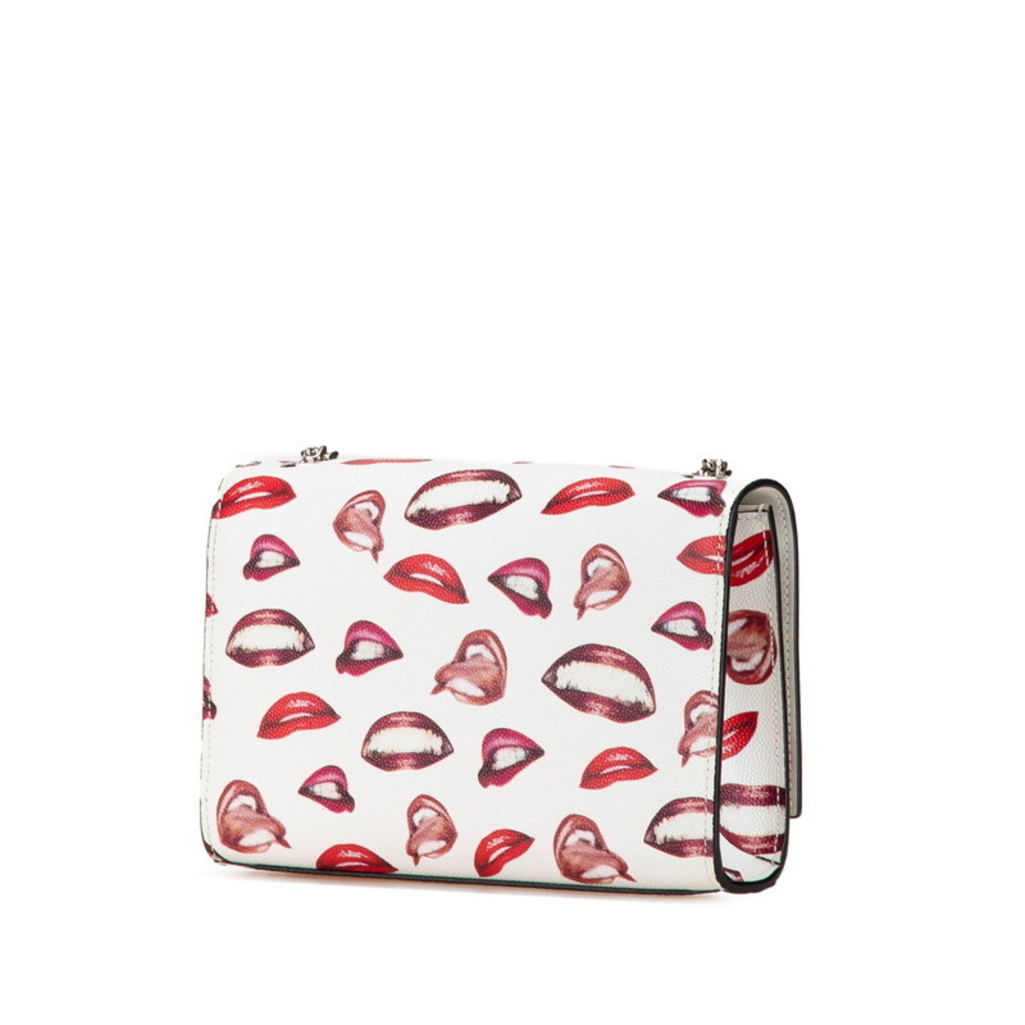 Saint Laurent YSL Kate Lip Print Chain Shoulder Bag White Red Leather Women's SAINT LAURENT