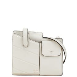 FENDI Bastien Century Shoulder Bag 8BS026 Ivory White Leather Women's