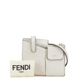 FENDI Bastien Century Shoulder Bag 8BS026 Ivory White Leather Women's