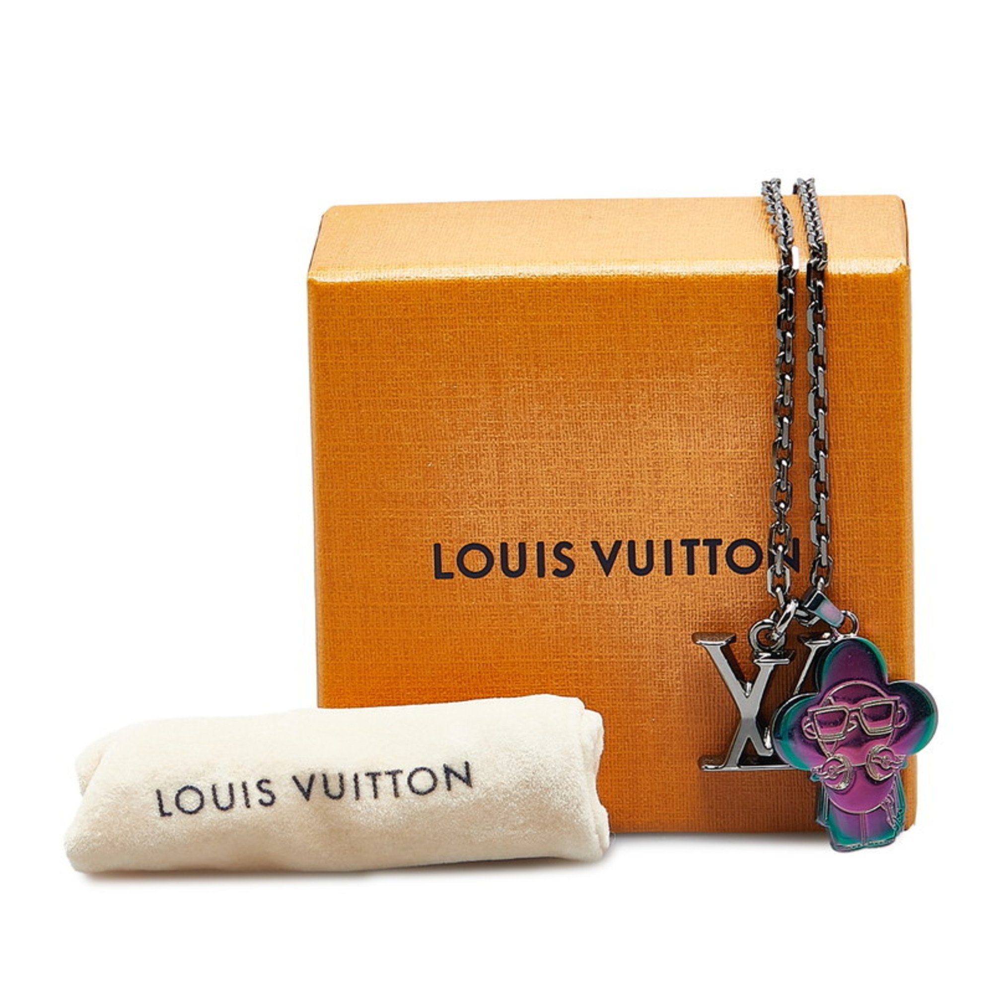 Louis Vuitton LV Sound Necklace M69460 Silver Pink Multicolor Metal Women's LOUIS VUITTON