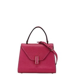 Valextra Iside Handbag Shoulder Bag Pink Leather Women's