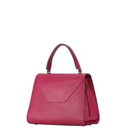 Valextra Iside Handbag Shoulder Bag Pink Leather Women's