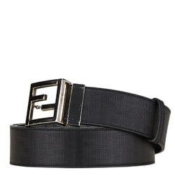 FENDI ZUCCA BUCKLE BELT BLACK LEATHER WOMEN'S